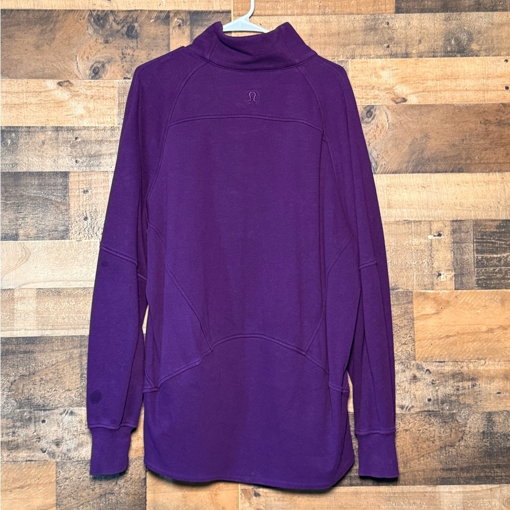 Lululemon Athletica Women's Purple Scuba Funnel Neck 1/4 Zip Sweater XL/XXL - Picture 2 of 4